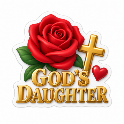 God'S Daughter Gold Vinyl Sticker Decal