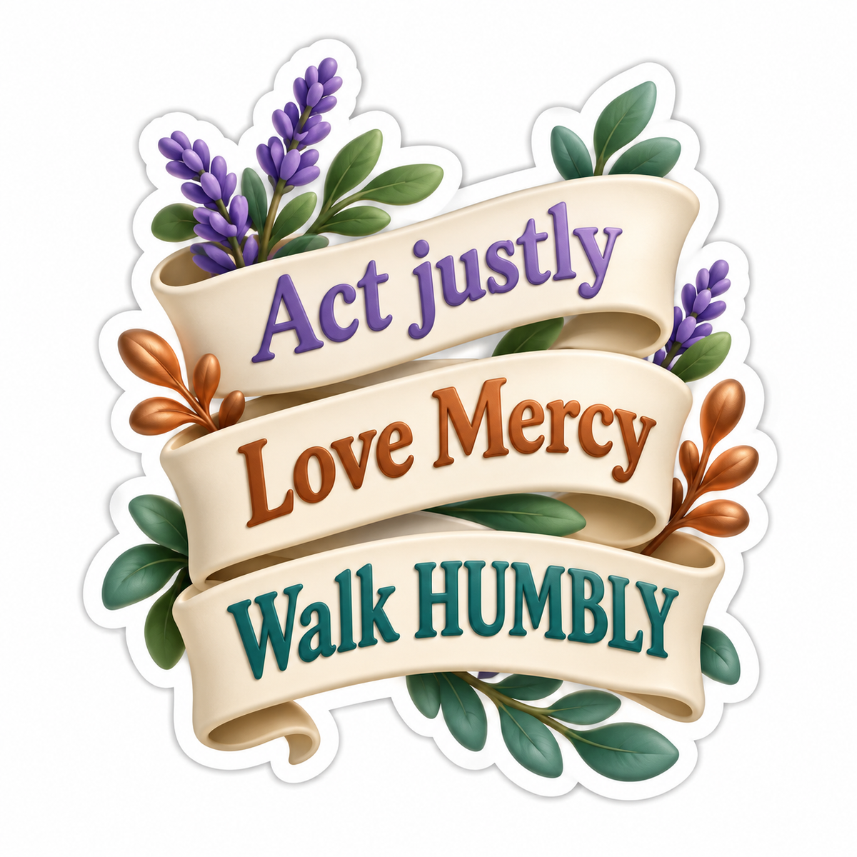 Act Justly Love Mercy Walk Humbly Vinyl Sticker Decal