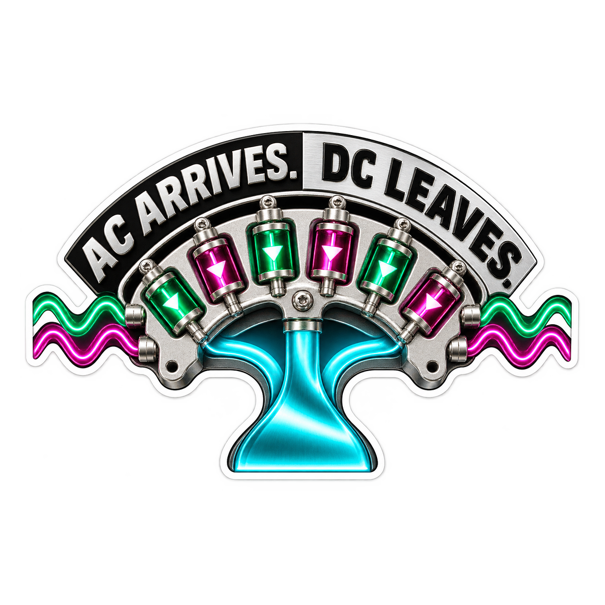 Alternator Rectifier Ac Dc Vinyl Sticker Decal