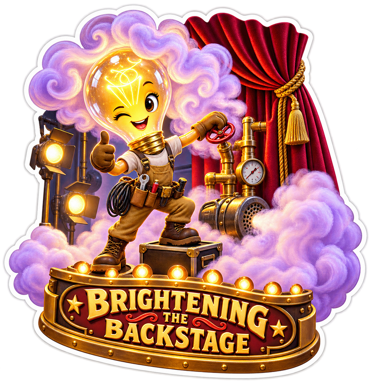 Brightening the Backstage Lightbulb Vinyl Sticker Decal