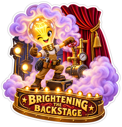 Brightening the Backstage Lightbulb Vinyl Sticker Decal