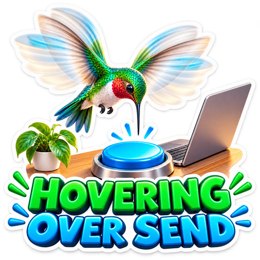 Hovering Send Hummingbird Vinyl Sticker Decal