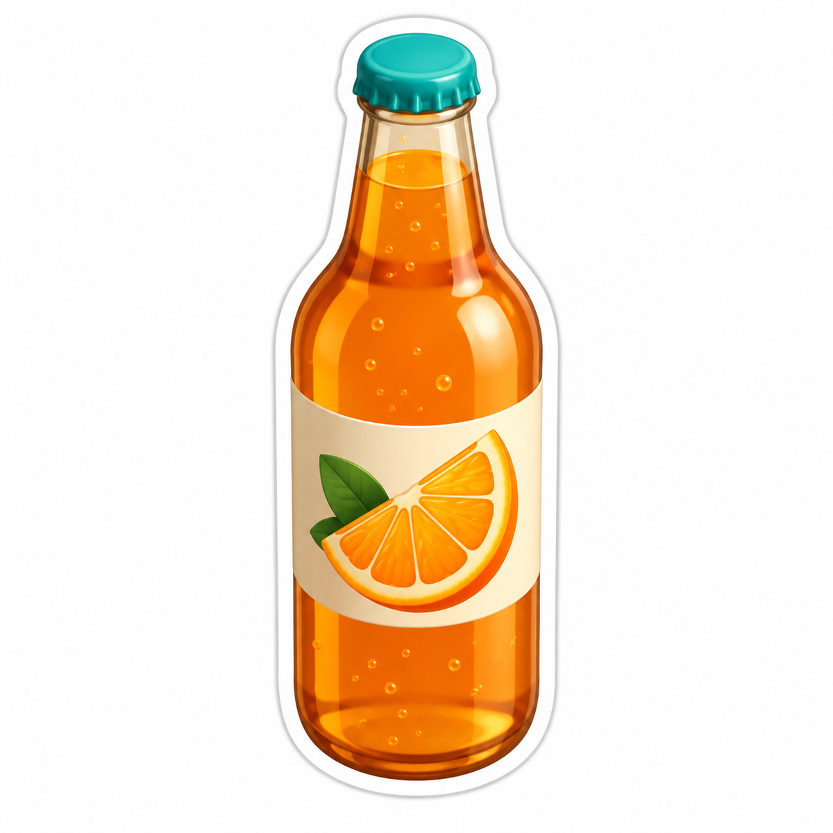 Straight-Sided Amber Soda Bottle Vinyl Sticker Decal