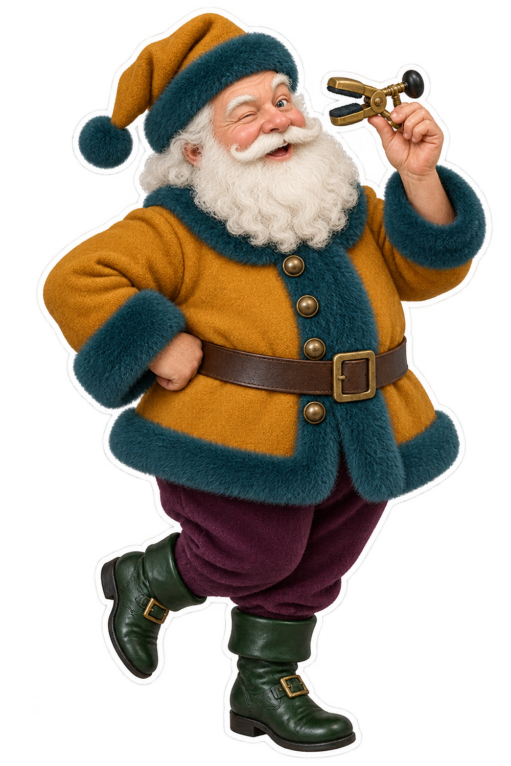 Santa Antique Brass Piano Tuning Mute Clamp Vinyl Sticker Decal