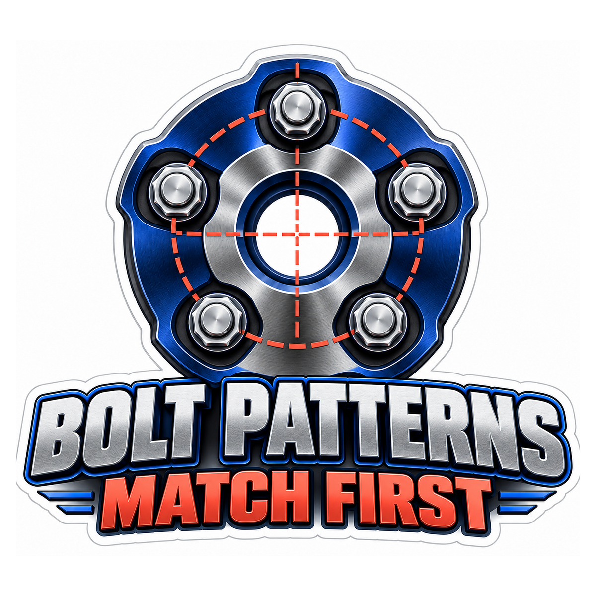 Wheel Bolt Pattern Template Vinyl Sticker Decal