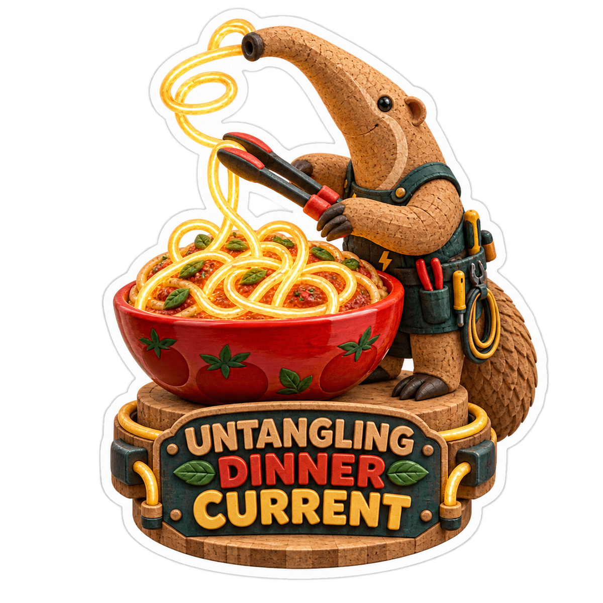 Untangling Dinner Current Anteater Noodles Vinyl Sticker Decal