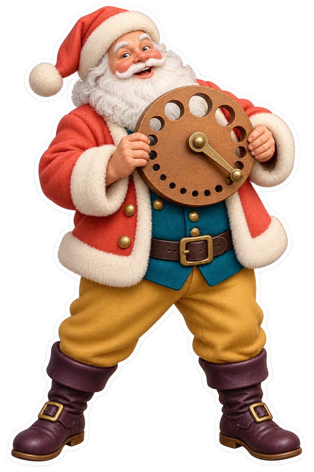 Santa Antique Boxwood Watch Crystal Gauge Vinyl Sticker Decal