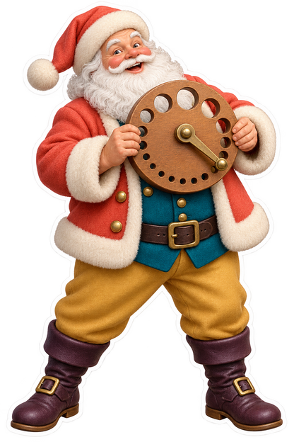 Santa Antique Boxwood Watch Crystal Gauge Vinyl Sticker Decal