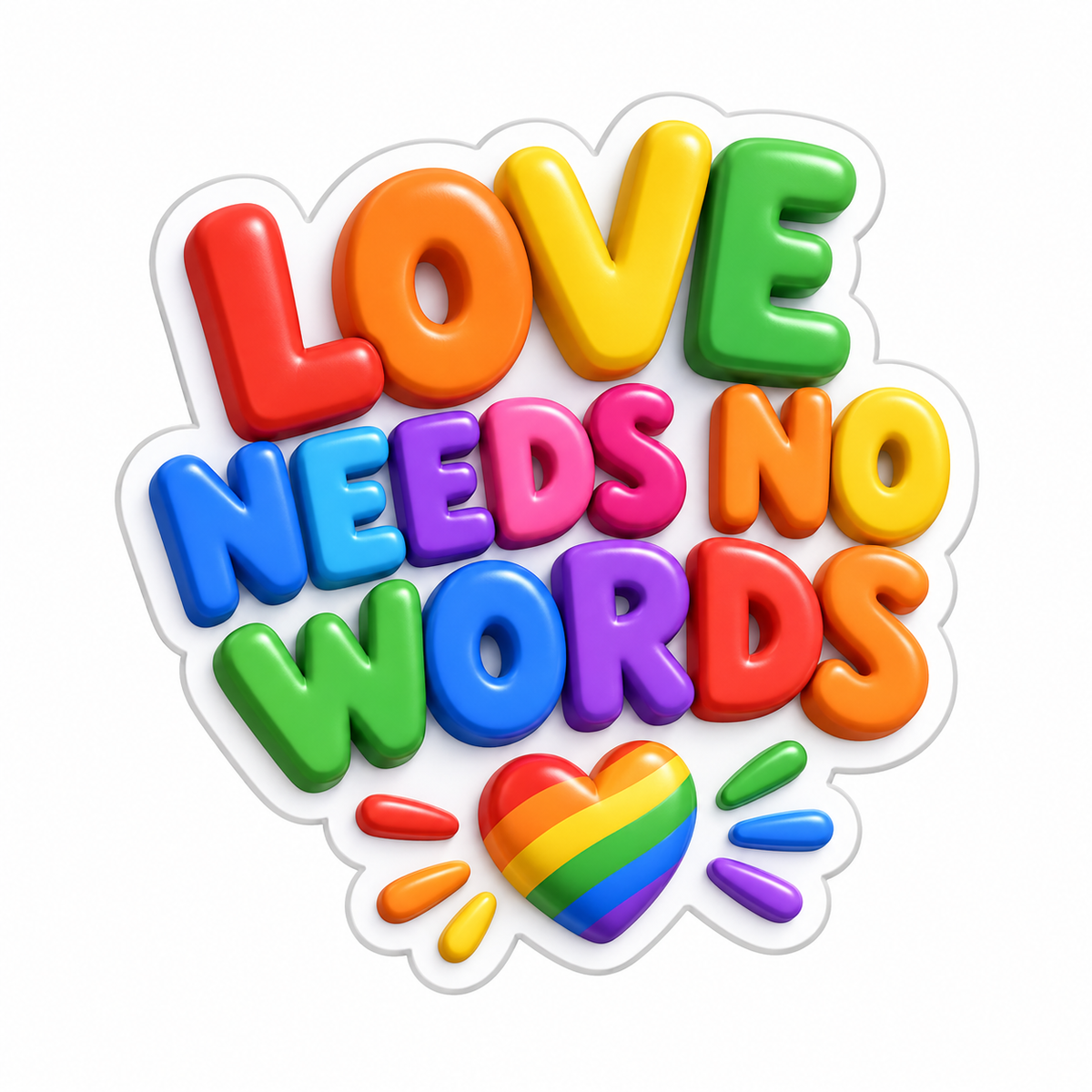 Love Needs No Words Vinyl Sticker Decal