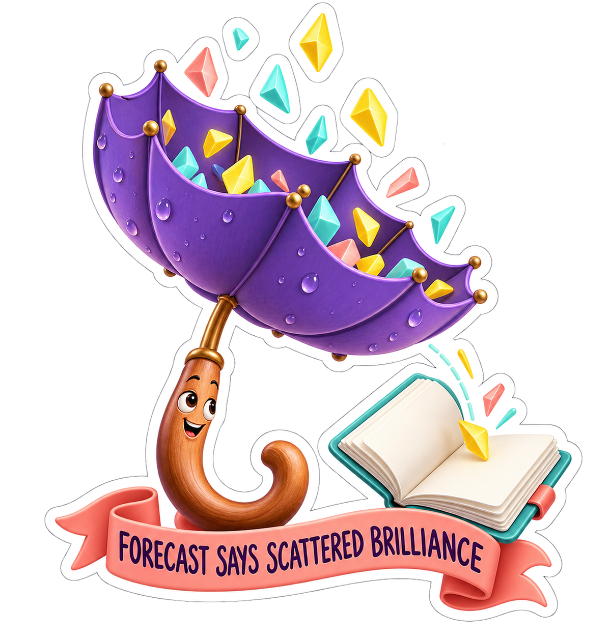 Scattered Brilliance Umbrella Vinyl Sticker Decal