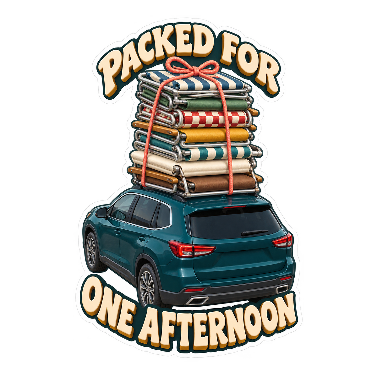 Suv Packed One Afternoon Vinyl Sticker Decal
