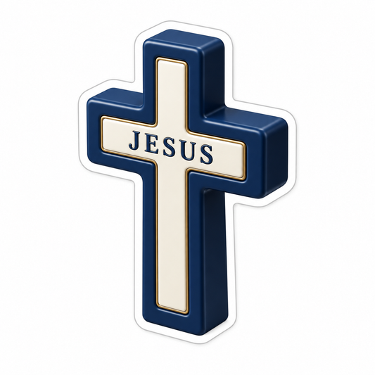 Jesus Navy Ivory Vinyl Sticker Decal