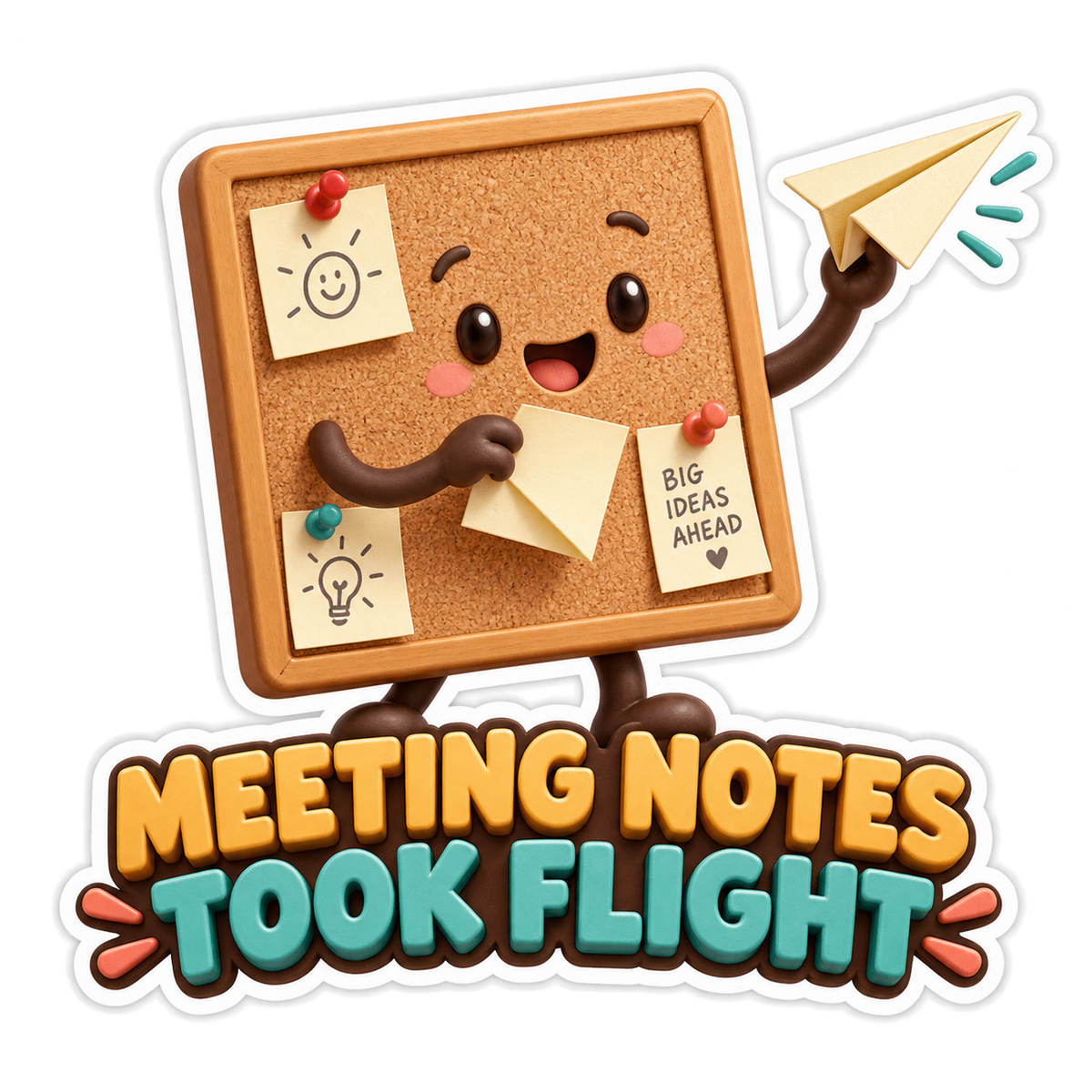 Meeting Notes Took Flight Corkboard Vinyl Sticker Decal