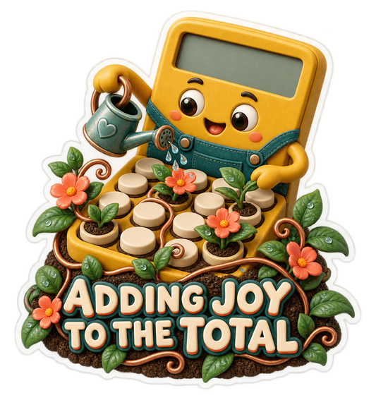 Adding Joy to the Total Garden Calculator Vinyl Sticker Decal