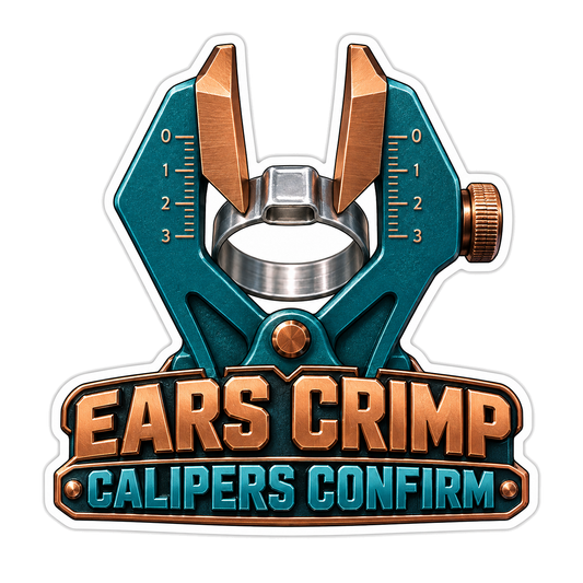 Hose Clamp Ear Crimp Caliper Vinyl Sticker Decal