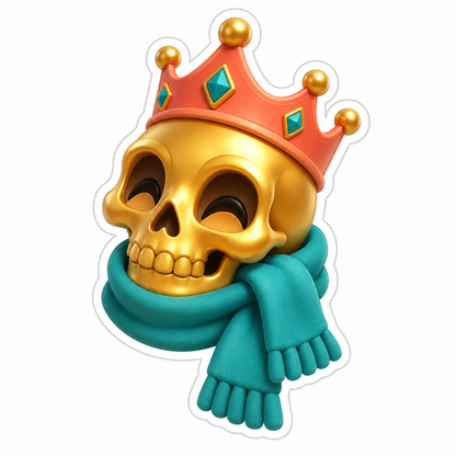 Decorative Golden Skull Vinyl Sticker Decal