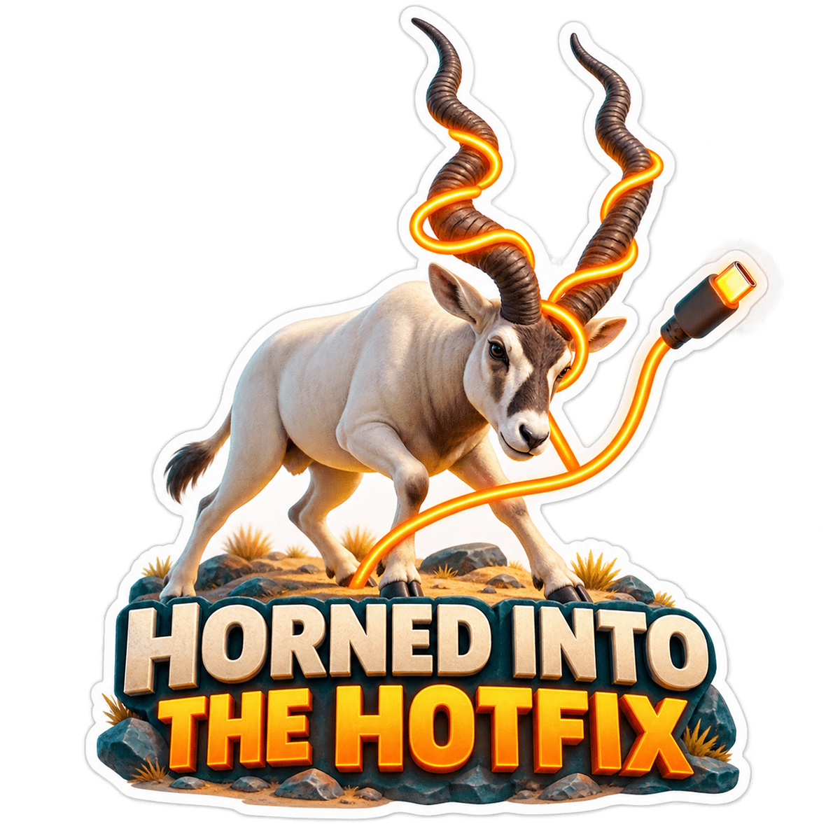 Horned Into Hotfix Addax Vinyl Sticker Decal