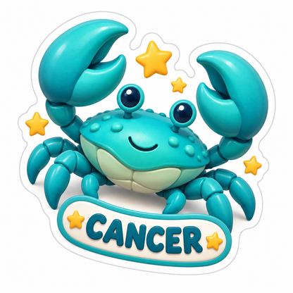 Cancer Turquoise Vinyl Sticker Decal