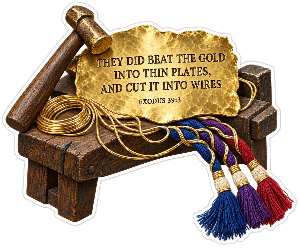 Bible Gold Plates Wires Exodus 39 3 Vinyl Sticker Decal