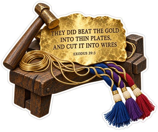Bible Gold Plates Wires Exodus 39 3 Vinyl Sticker Decal