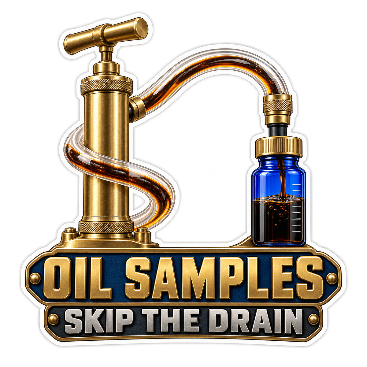 Engine Oil Sample Vacuum Extractor Vinyl Sticker Decal