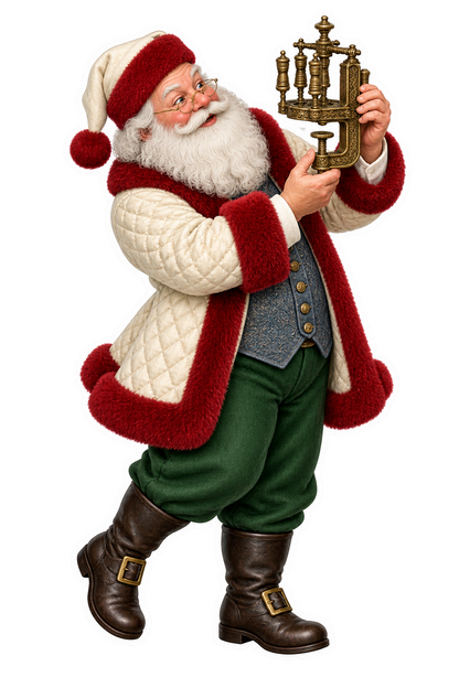 Santa Antique Brass Hairwork Braiding Clamp Vinyl Sticker Decal