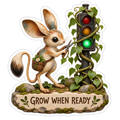 Grow When Ready Rabbit Traffic Light Vinyl Sticker Decal