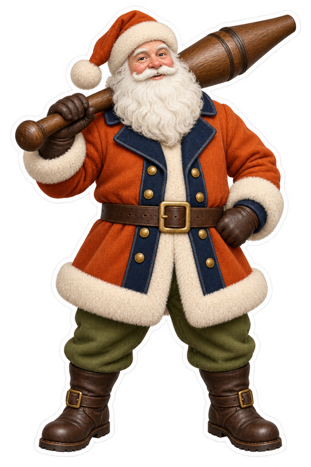 Santa Carved Hardwood Coopers Bung Starter Vinyl Sticker Decal