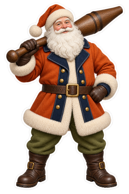 Santa Carved Hardwood Coopers Bung Starter Vinyl Sticker Decal