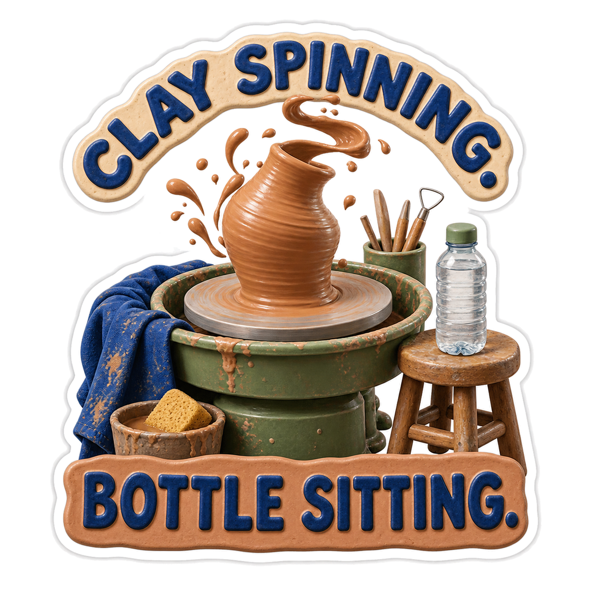 Clay Spinning Vinyl Sticker Decal