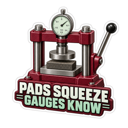 Brake Pad Compressibility Test Press Vinyl Sticker Decal