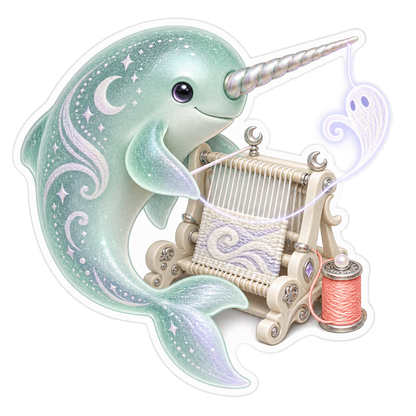 Mint Narwhal Spectral Dental Floss Loom Weaver Vinyl Sticker Decal