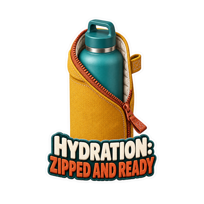 Hydration Zipped And Ready Vinyl Sticker Decal