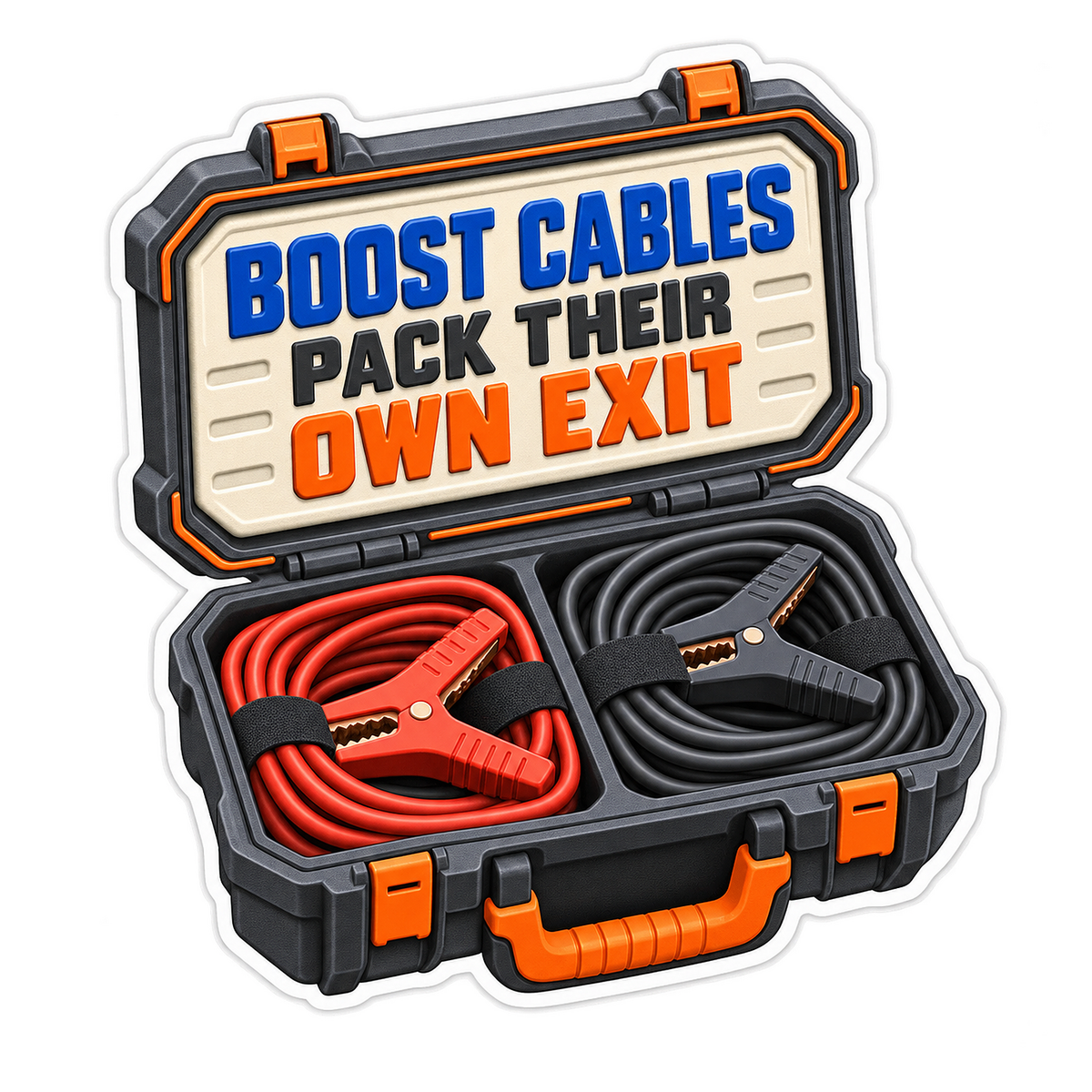 Portable Jump Starter Cable Case Vinyl Sticker Decal