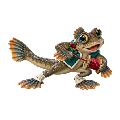 Rubber Mudskipper Cranberry Garland Spooler Vinyl Sticker Decal