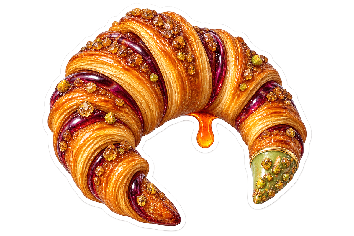 Original Plum Glass Braided Croissant Vinyl Sticker Decal