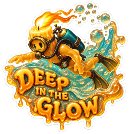 Deep in the Glow Diving Lantern Vinyl Sticker Decal