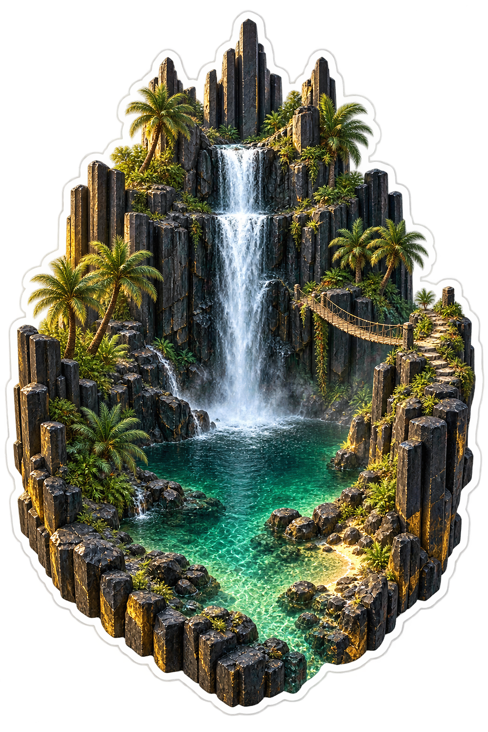 Basalt Canyon Emerald Oasis Bridge Vinyl Sticker Decal
