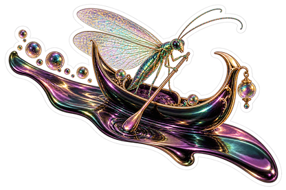 Lacewing Crescent Nail Polish Gondolier Vinyl Sticker Decal