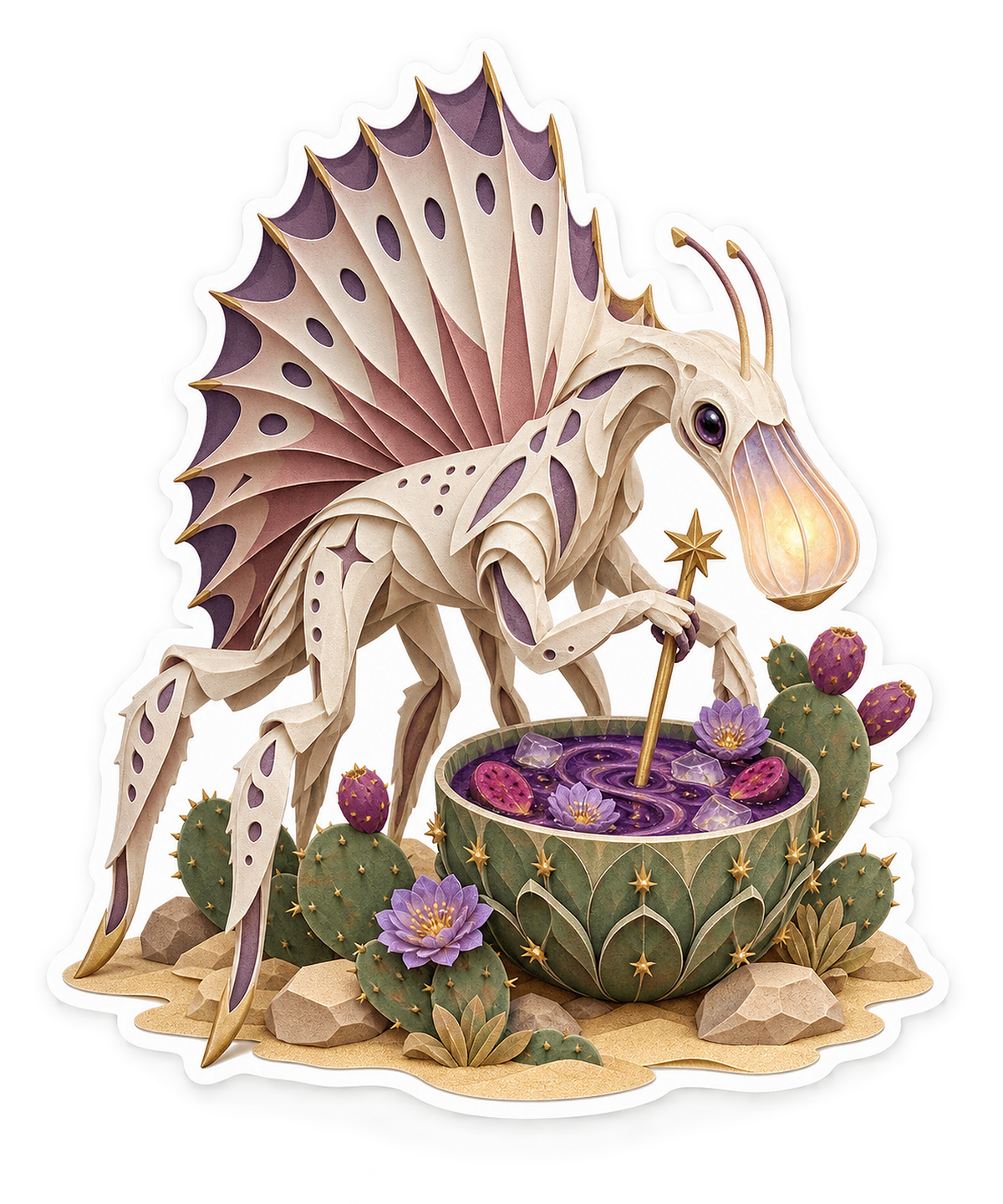 Lantern Snouted Dune Cryptid Prickly Pear Punch Vinyl Sticker Decal