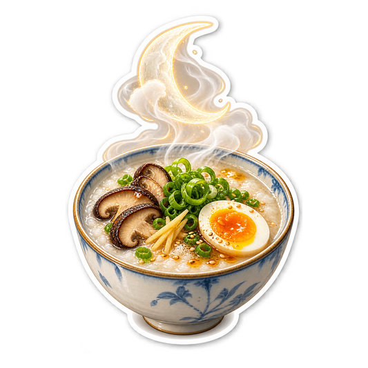 Congee Ceramic Moon Vinyl Sticker Decal