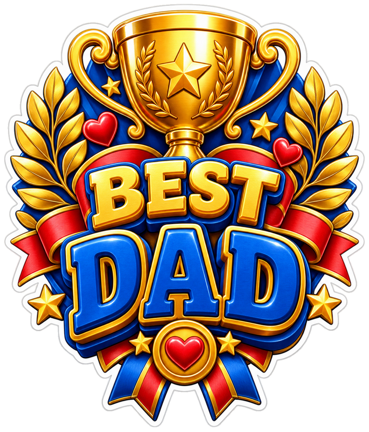 Best Dad Trophy Vinyl Sticker Decal