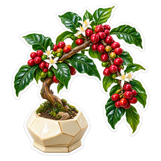 Coffee Berry Branch Vinyl Sticker Decal