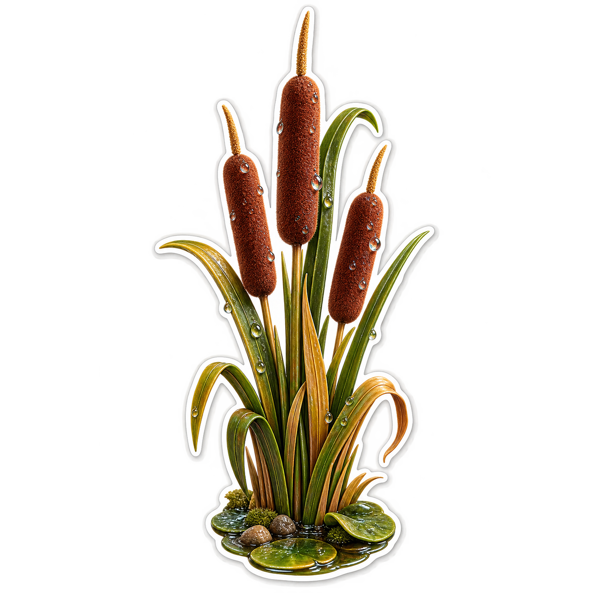 Cattail Marsh Torch Vinyl Sticker Decal