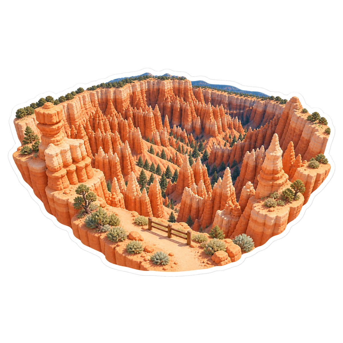 Desert Hoodoo Amphitheater Overlook Vinyl Sticker Decal