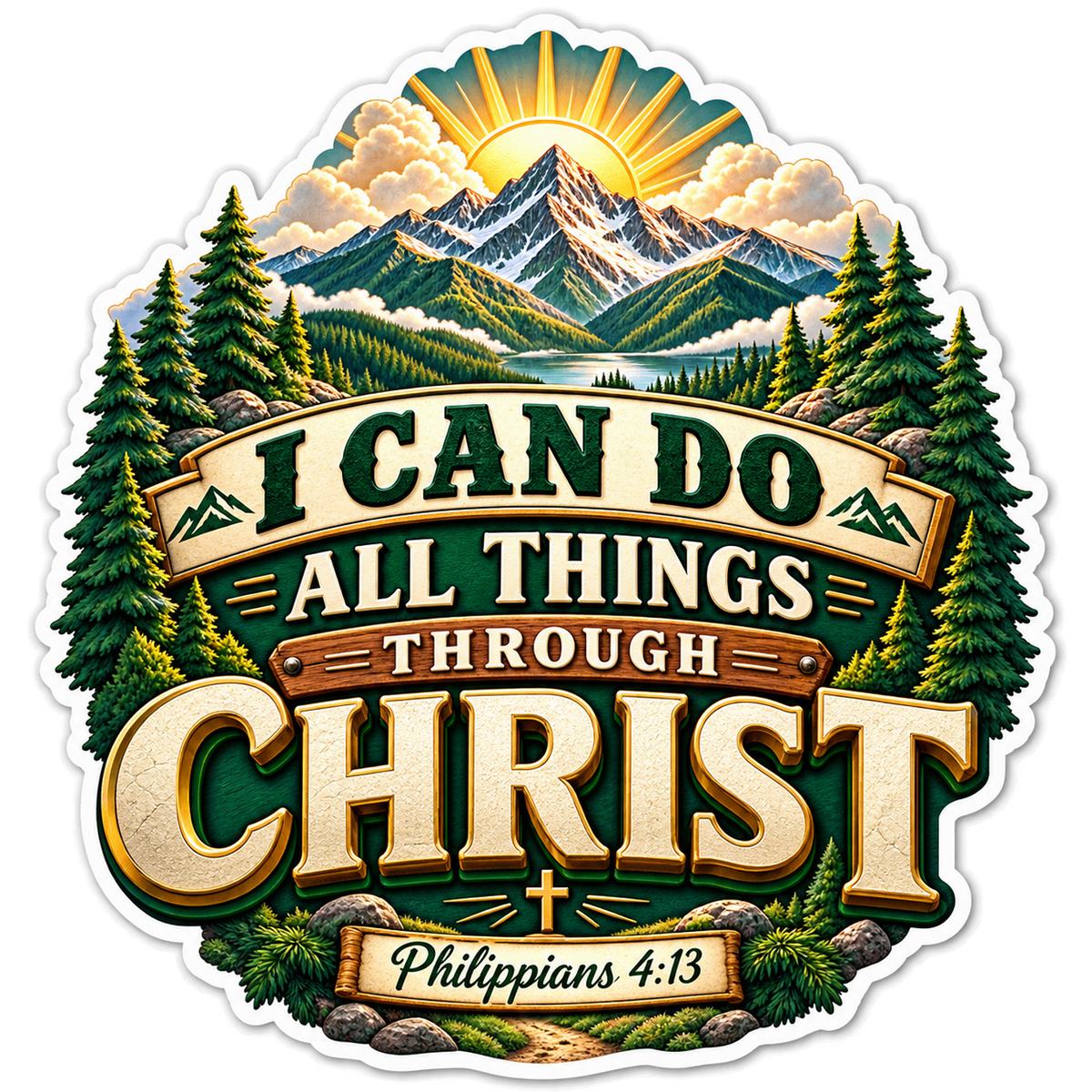 All Things Philippians 4 13 Vinyl Sticker Decal