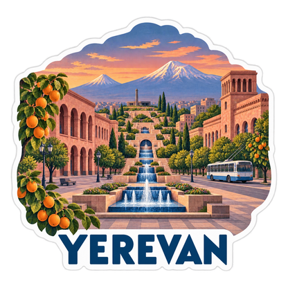 Yerevan Pink Tuff Ararat Gardens Vinyl Sticker Decal