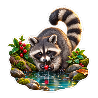 Raccoon Berry Wash Vinyl Sticker Decal