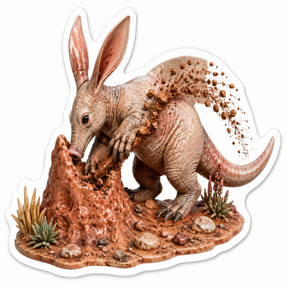 Aardvark Termite Mound Dig Vinyl Sticker Decal
