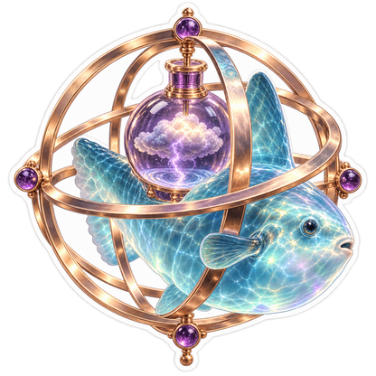 Ocean Sunfish Potion Flask Gyroscope Navigator Vinyl Sticker Decal